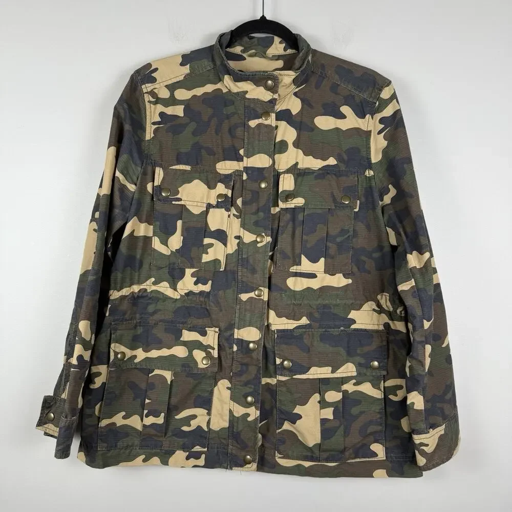 Gap Utility Military Jacket Mens S Camouflage Long Sleeve Full Zip Chore Outdoor